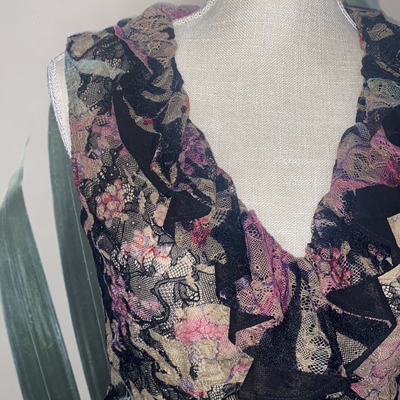 Etro Lace & Silk Sleeveless Blouse - Picture 3 of 12